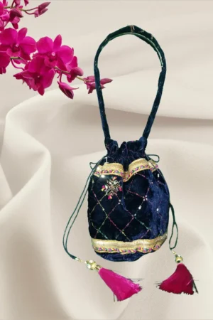 Resham Black Poli Bag